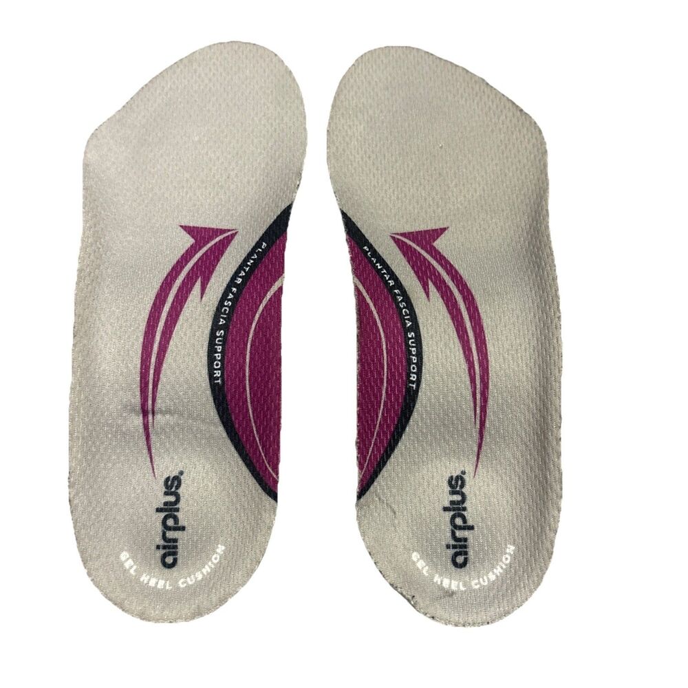 Airplus Plantar Fascia Orthotic Gel Heel Cushion Insole Women's Sizes 5-11 Gray